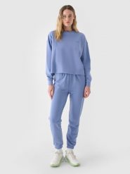 4F Spodnie dresowe joggery damskie - niebieskie XS. Niebieskie spodnie dresowe damskie 4F, bez wzorów, z bawełny, sportowe. W wyprzedaży za 59.99 zł.