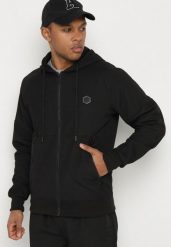 Czarna Bluza z Kapturem z Ozdobną Aplikacją Napolene. Czarne bluzy męskie Born2be, l, z aplikacjami, z jeansu, z kapturem. Za 89.99 zł.