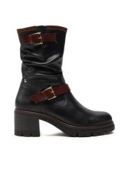 Pikolinos Botki W0B-8534C1 Czarny. Czarne botki damskie Pikolinos, bez wzorów, ze skóry, bez obcasa, na słupku, bez zapięcia. Za 799.99 zł.