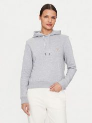Guess Jeans Bluza W4YQ04 KC811 Szary Regular Fit. Szare bluzy damskie Guess Jeans, xxl, z aplikacjami, z bawełny, bez ramiączek, bez kaptura. Za 309.99 zł.