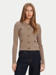 Guess Kardigan W5YR09 Z0130 Beżowy Regular Fit. Brązowe kardigany damskie Guess, xl, z aplikacjami, z syntetyku, bez kołnierzyka. Za 369.99 zł.