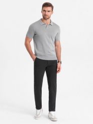 Eleganckie męskie spodnie chino SLIM FIT - grafitowe V2 - Rozmiar: M. Szare eleganckie spodnie męskie Ombre Clothing, bez wzorów, z materiału, eleganckie. W wyprzedaży za 189.99 zł.