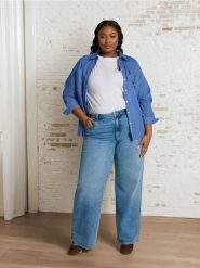 Jeansy wide leg Plus Size - niebieski. Niebieskie jeansy damskie Sinsay, bez wzorów, z jeansu, plus size. W wyprzedaży za 35.99 zł.