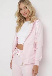 Różowa Bluza Rozsuwana z Kapturem Ecula. Czerwone bluzy damskie Born2be, l, bez wzorów, bez ramiączek, z kapturem. Za 109.99 zł.