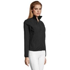Kurtka Damska Radian Soft Shell. Szare kurtki sportowe damskie SOL'S, m, bez wzorów, z elastanu, bez ramiączek, bez kaptura, trekkingowe. Za 201.99 zł.