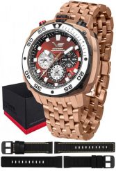 Zegarek męski Vostok Europe VK67-650E724B różowe złoto. Czerwone zegarki męskie Vostok Europe, bez wzorów, złote. Za 5,582.60 zł.