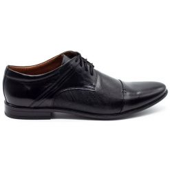 Olivier Buty męskie wizytowe 710 czarne. Czarne buty wizytowe męskie bez wzorów, z jeansu, bez obcasa, bez zapięcia. Za 367.89 zł.