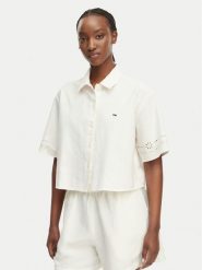 Tommy Jeans Koszula DW0DW22214 Kremowy Relaxed Fit. Białe koszule damskie Tommy Jeans, s, bez wzorów, z bawełny, bez kołnierzyka, bez ramiączek. Za 489.99 zł.
