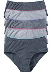 Figi maxi (5 par). Szare majtki damskie bonprix. Za 67.99 zł.