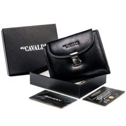 Portfel damski czarny Cavaldi RD-19-GCL-6382 BLACK. Czarne portfele damskie 4U Cavaldi, ze skóry. Za 64.00 zł.