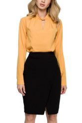 Ołówkowa spódnica midi z zakładką z przodu. Spódnice damskie Sukienki.shop, do pracy, xxl, bez wzorów, biznesowe, midi, ołówkowe. Za 89.00 zł.