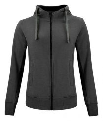 Clique Damska bluza z kapturem na zamek – Full Zip, anthracite melange. Szare bluzy damskie CLIQUE, m, bez wzorów, z bawełny, bez ramiączek, z kapturem. Za 336.55 zł.
