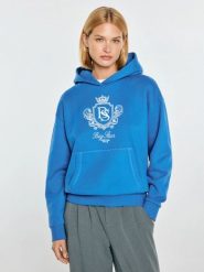 Bluza damska z kapturem i haftowanym logo niebieska afraja 401. Niebieskie bluzy damskie BIG STAR, l, bez wzorów, z dzianiny, klasyczne, bez ramiączek, z kapturem. Za 249.99 zł.