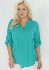 Zielona Bluzka z Wiskozy Artanassa. Zielone bluzki damskie Born2be, l, bez wzorów, z wiskozy, bez kołnierzyka, bez ramiączek. Za 49.99 zł.