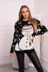 Sweter świąteczny z bałwanem czarny. Czarne swetry nierozpinane damskie KESI, l, bez wzorów, z wełny, wizytowe, bez kołnierzyka, plus size, bez ramiączek. Za 125.45 zł.