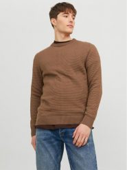 Jack & Jones Sweter 12212816 Brązowy Regular Fit. Brązowe swetry męskie Jack & Jones, m, bez wzorów, z bawełny, bez kołnierzyka, bez ramiączek. Za 79.99 zł.