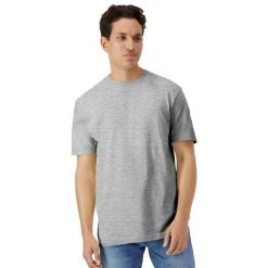 Bawełniana Lekka Koszulka Unisex Dla Dorosłych. Szare bluzki damskie GILDAN, s, bez wzorów, z bawełny, sportowe, bez kołnierzyka, bez ramiączek. Za 26.99 zł.