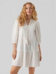 Vero Moda Sukienka letnia Pretty 10279712 Biały Regular Fit. Białe sukienki damskie Vero Moda, na lato, m, bez wzorów, z bawełny, bez kołnierzyka, bez ramiączek. Za 139.99 zł.