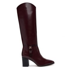Kozaki LAUREN RALPH LAUREN. Brązowe kozaki damskie Lauren Ralph Lauren, bez wzorów, bez obcasa, na słupku, bez zapięcia. Za 1,599.00 zł.