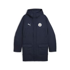 Męska zimowa kurtka treningowa Manchester City PUMA. Niebieskie kurtki męskie Puma, na zimę, l, bez wzorów, sportowe, bez kaptura. Za 699.00 zł.