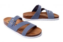 DR. BRINKMANN 700507-51 himmel, klapki damskie. Szare klapki damskie Dr. Brinkmann, na lato, bez wzorów, ze skóry, bez obcasa, bez zapięcia. Za 219.90 zł.