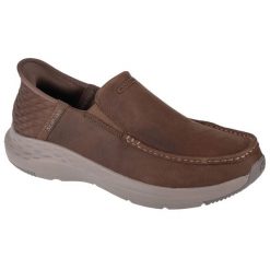 Tenisówki Skechers Model Slip-ins: Parson-oswin Kolor Brązowy. Brązowe trampki męskie Skechers, bez wzorów, z materiału, bez zapięcia. Za 389.99 zł.