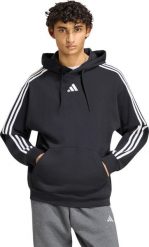 Adidas Bluza męska adidas Essentials 3-Stripes French Terry Hoodie czarna KY6605 XL. Czarne bluzy męskie Adidas, m, bez wzorów, bez ramiączek, bez kaptura. Za 279.71 zł.