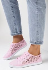 Różowe Tenisówki z Ażurowymi Bokami Ariemessa. Czerwone trampki i tenisówki damskie Born2be, w ażurowe wzory, bez zapięcia. Za 39.99 zł.