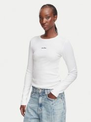Guess Jeans Bluzka W6YP14 K3821 Biały Slim Fit. Białe bluzki damskie Guess Jeans, s, z aplikacjami, z bawełny, bez kołnierzyka, bez ramiączek. Za 169.99 zł.