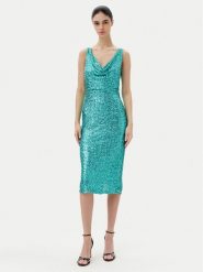 Rinascimento Sukienka koktajlowa CFC0123778003 Zielony Regular Fit. Zielone sukienki damskie Rinascimento, xl, bez wzorów, z syntetyku, wizytowe, bez kołnierzyka, bez ramiączek. Za 369.99 zł.