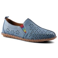 Niebieskie Półbuty Artiker Damskie Skórzane Obuwie. Niebieskie półbuty damskie Artiker, na lato, bez wzorów, z gumy, biznesowe, bez obcasa, bez zapięcia. Za 139.00 zł.
