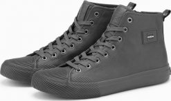 Ombre Męskie wysokie buty trampki z ozdobnym noskiem szare V2 OM-FOTH-0157 43. Szare trampki męskie Ombre, bez wzorów, bez zapięcia. Za 169.99 zł.