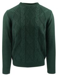 Sweter dla Mężczyzny - Lasota - Okrągły Dekolt, Ciemna Zieleń. Zielone swetry męskie Lasota, na jesień, l, bez wzorów, z tkaniny, bez kołnierzyka, bez ramiączek. Za 299.00 zł.