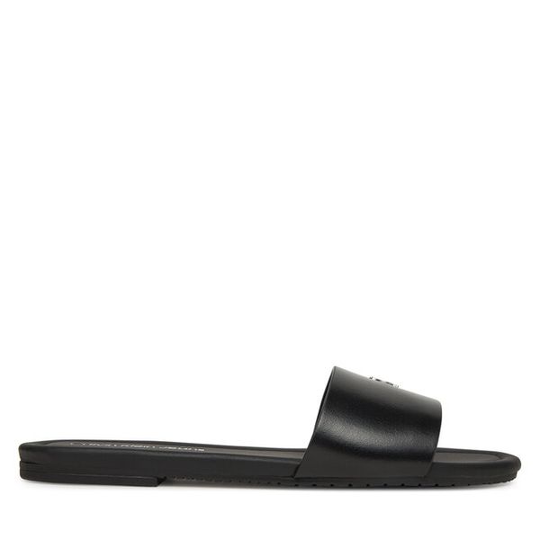 Klapki Calvin Klein Jeans. Czarne klapki damskie Calvin Klein Jeans, bez wzorów, z jeansu, bez obcasa, bez zapięcia. Za 209.99 zł.