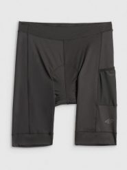 4F Spodenki kolarskie z żelową wkładką męskie - czarne S. Czarne szorty męskie 4F, bez wzorów, z materiału. Za 249.99 zł.