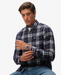Superdry Koszula Lumberjack z długim rękawem z bawełny – Relaxed fit. Niebieskie koszule damskie Superdry, xl, z aplikacjami, z bawełny, klasyczne, bez kołnierzyka, bez ramiączek. Za 387.25 zł.