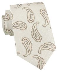 Elegancki Krawat Chattier - Kremowy we Wzór Paisley. Białe krawaty i muchy Chattier, bez wzorów, z tkaniny, eleganckie. Za 55.00 zł.