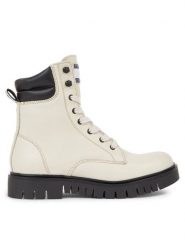 Tommy Jeans Botki Tjw Lace Up Boot EN0EN02314 Beżowy. Brązowe botki damskie Tommy Jeans, bez wzorów, z jeansu, bez obcasa, na płaskiej podeszwie, bez zapięcia. Za 679.99 zł.
