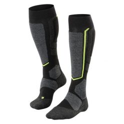 Skarpety snowboardowe Falke. Czarne skarpetki damskie Falke, bez wzorów, z materiału. Za 270.99 zł.