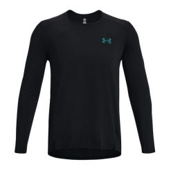 Koszulka fitness męska Under Armour Armourprint z długim rękawem. Czarne bluzy męskie Under Armour, m, bez wzorów, sportowe, bez ramiączek, bez kaptura. Za 119.99 zł.