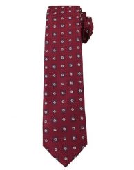 Bordowy Elegancki Krawat Męski w Małe Kwiatki -ALTIES- 6 cm, Motyw Florystyczny. Czerwone krawaty i muchy Alties, bez wzorów, z tkaniny, eleganckie. Za 49.00 zł.