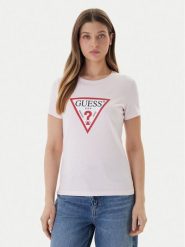 Guess T-Shirt W1YI1B I3Z14 Różowy Regular Fit. Czerwone t-shirty damskie Guess, xl, z aplikacjami, z bawełny, bez kołnierzyka, bez ramiączek. Za 159.99 zł.