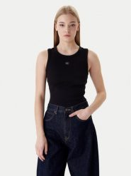 Calvin Klein Top LV047C201G Czarny Slim Fit. Czarne topy damskie Calvin Klein, xxs, bez wzorów, z bawełny, bez kołnierzyka, bez ramiączek. Za 129.99 zł.