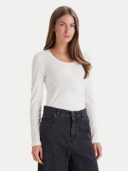 Calvin Klein Bluzka LV044D235G Biały Slim Fit. Białe bluzki damskie Calvin Klein, s, bez wzorów, bez kołnierzyka, bez ramiączek. Za 329.99 zł.