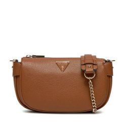 Torebka Guess. Brązowe listonoszki damskie Guess, z aplikacjami, bez dodatków. Za 299.99 zł.