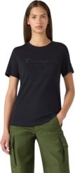 Champion Koszulka damska Short Sleeve czarna 119125 KK001 XL. Czarne bluzki damskie Champion, xl, bez wzorów, bez kołnierzyka, bez ramiączek. Za 117.71 zł.
