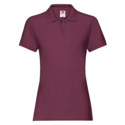 Damska Koszulka Polo Premium. Brązowe koszulki sportowe damskie fruit of the loom, xs, bez wzorów, bez ramiączek. Za 67.99 zł.