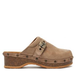 Klapki Scholl. Brązowe klapki damskie Scholl, bez wzorów, bez obcasa, bez zapięcia. Za 499.99 zł.