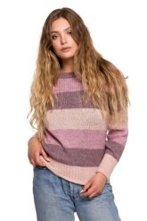 Ciepły Sweter w Bloki Kolorystyczne - Model 3. Swetry nierozpinane damskie MOE, l, bez wzorów, z materiału, bez kołnierzyka, bez ramiączek. Za 214.90 zł.