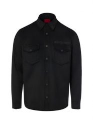HUGO koszula z weluru Mężczyźni Regular Fit czarny, S. Czarne koszule męskie Hugo, m, bez wzorów, z weluru, eleganckie, bez kołnierzyka, bez ramiączek. Za 799.95 zł.